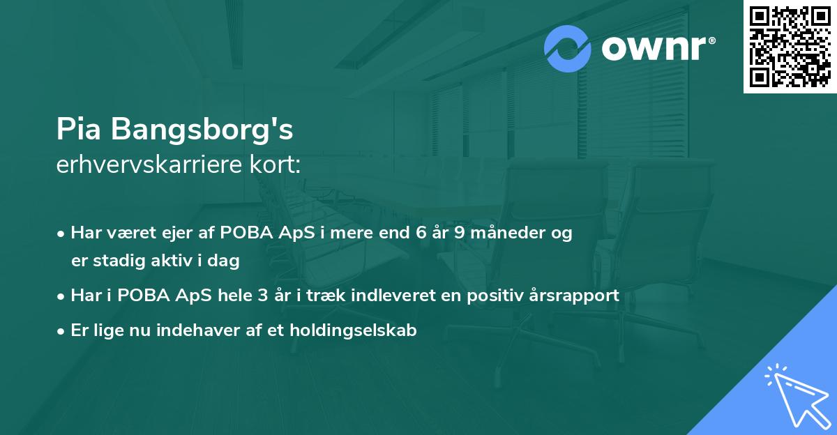 Pia Bangsborg's erhvervskarriere kort