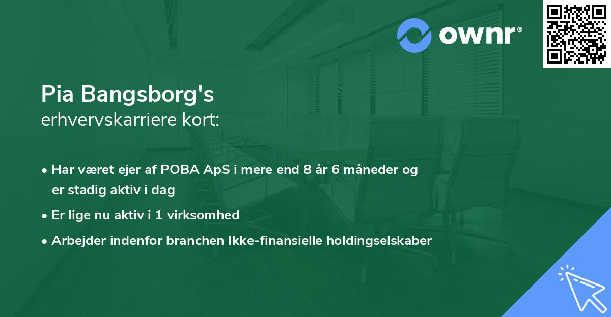 Pia Bangsborg's erhvervskarriere kort