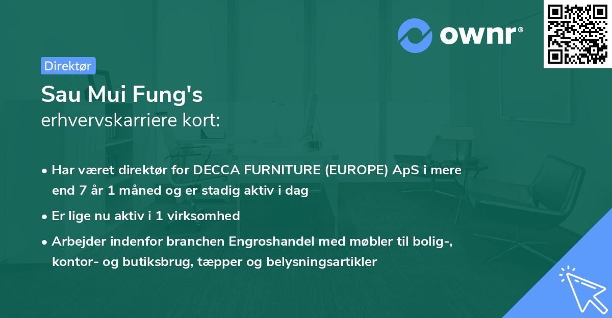 Sau Mui Fung's erhvervskarriere kort