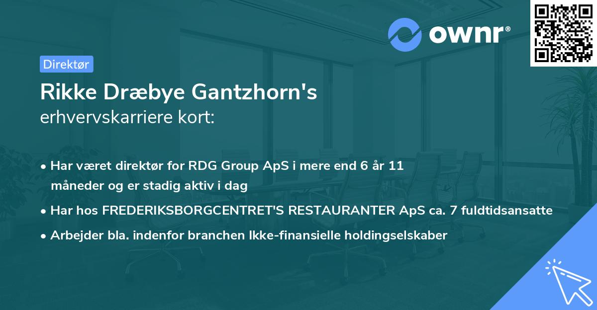 Rikke Dræbye Gantzhorn's erhvervskarriere kort
