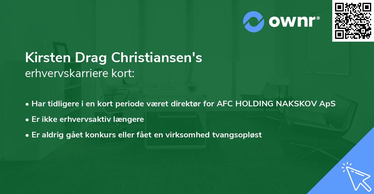 Kirsten Drag Christiansen's erhvervskarriere kort