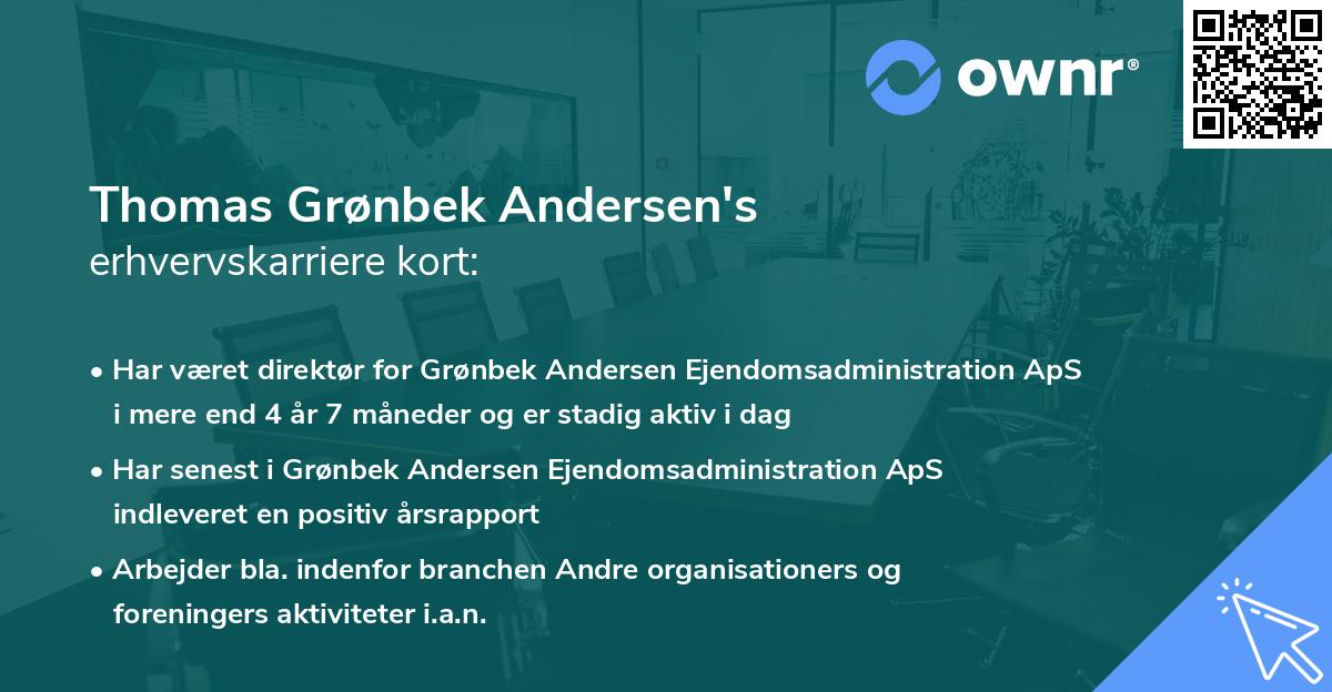 Thomas Grønbek Andersen's erhvervskarriere kort