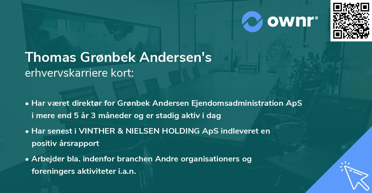 Thomas Grønbek Andersen's erhvervskarriere kort