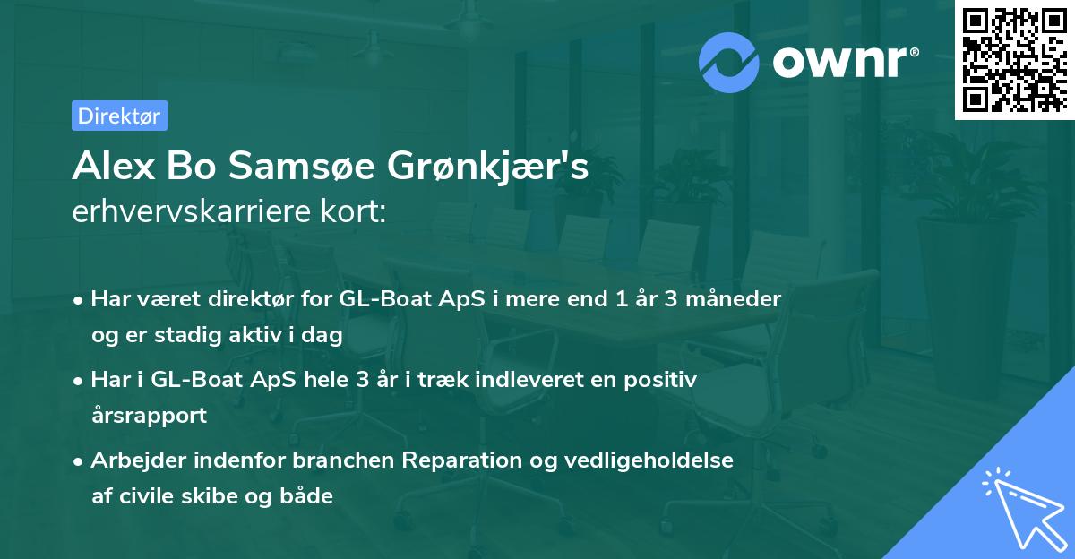 Alex Bo Samsøe Grønkjær's erhvervskarriere kort