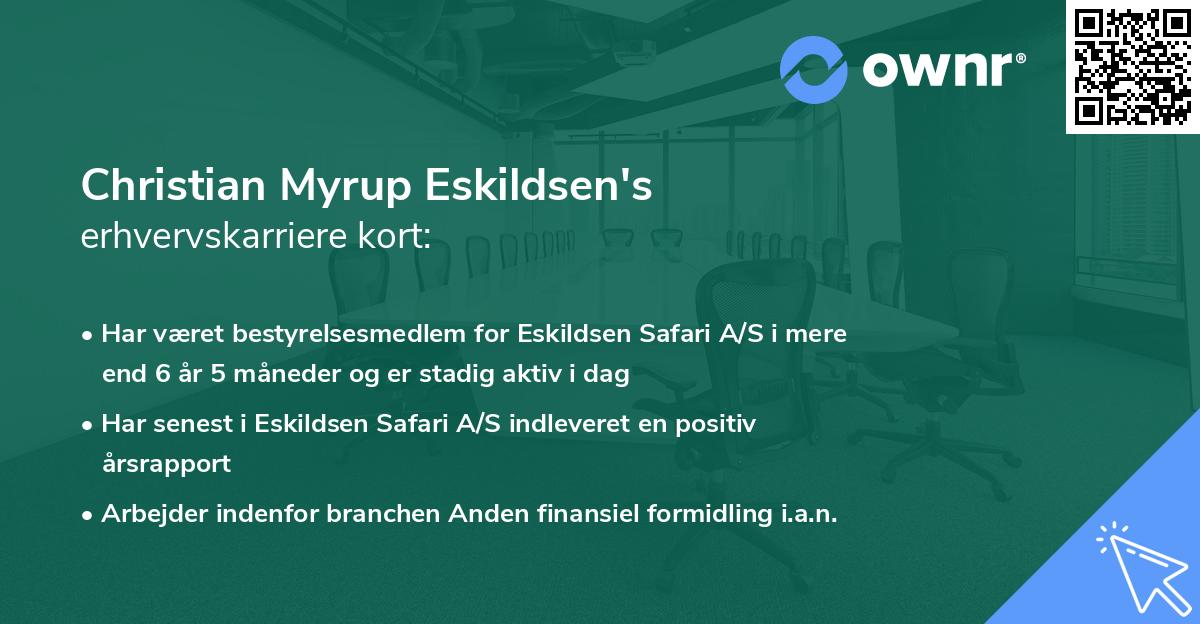Christian Myrup Eskildsen's erhvervskarriere kort