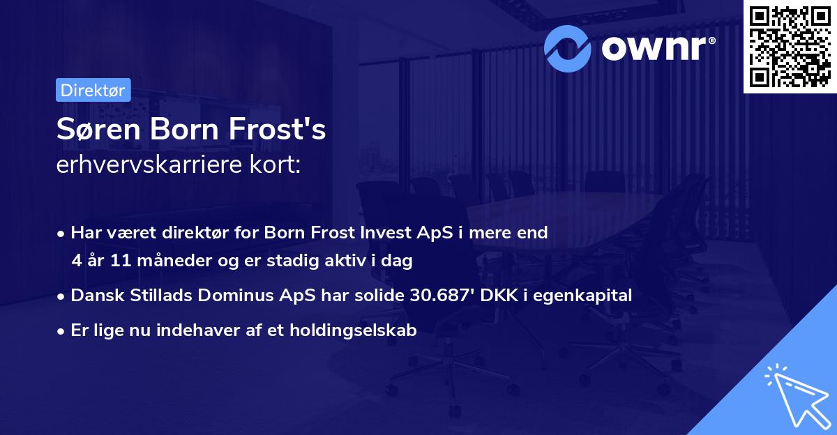 Søren Born Frost's erhvervskarriere kort