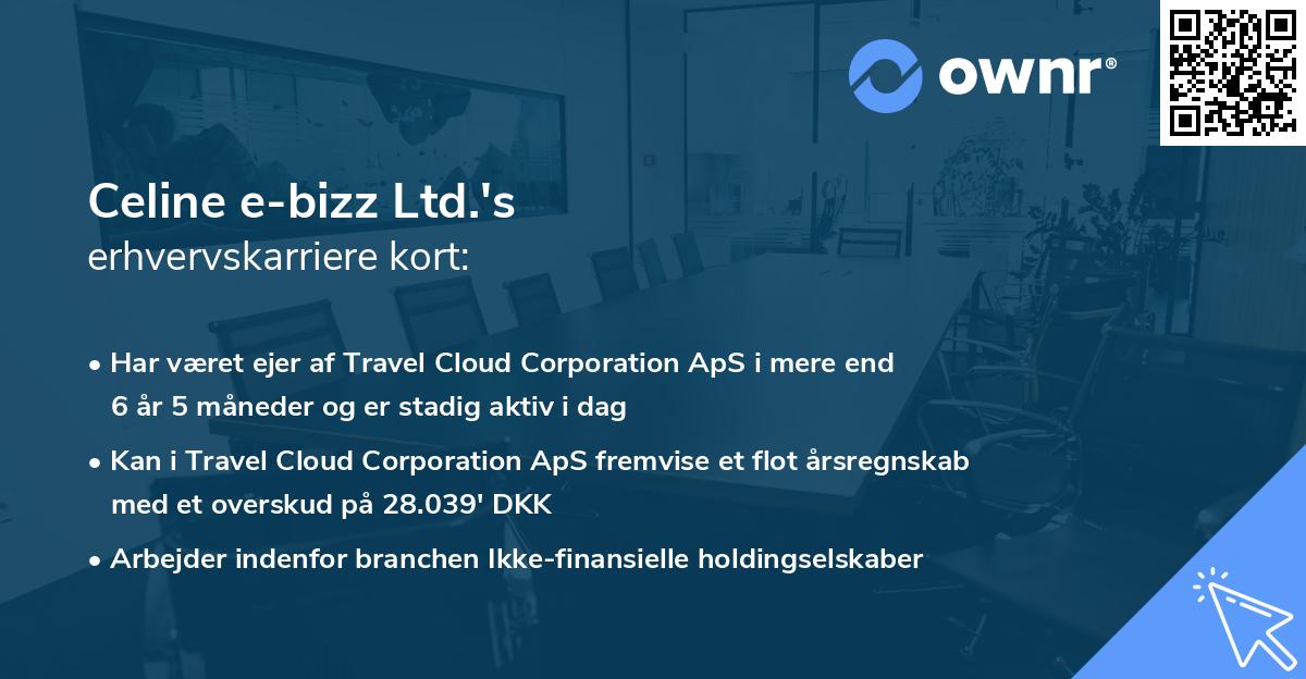Celine e-bizz Ltd.'s erhvervskarriere kort