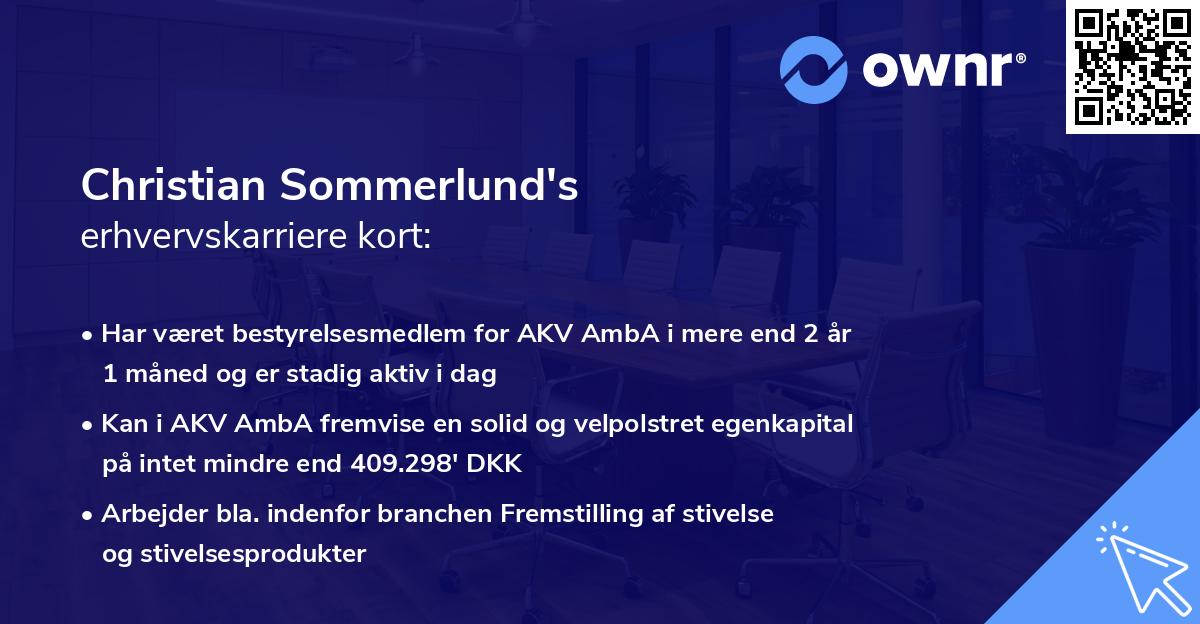 Christian Sommerlund's erhvervskarriere kort