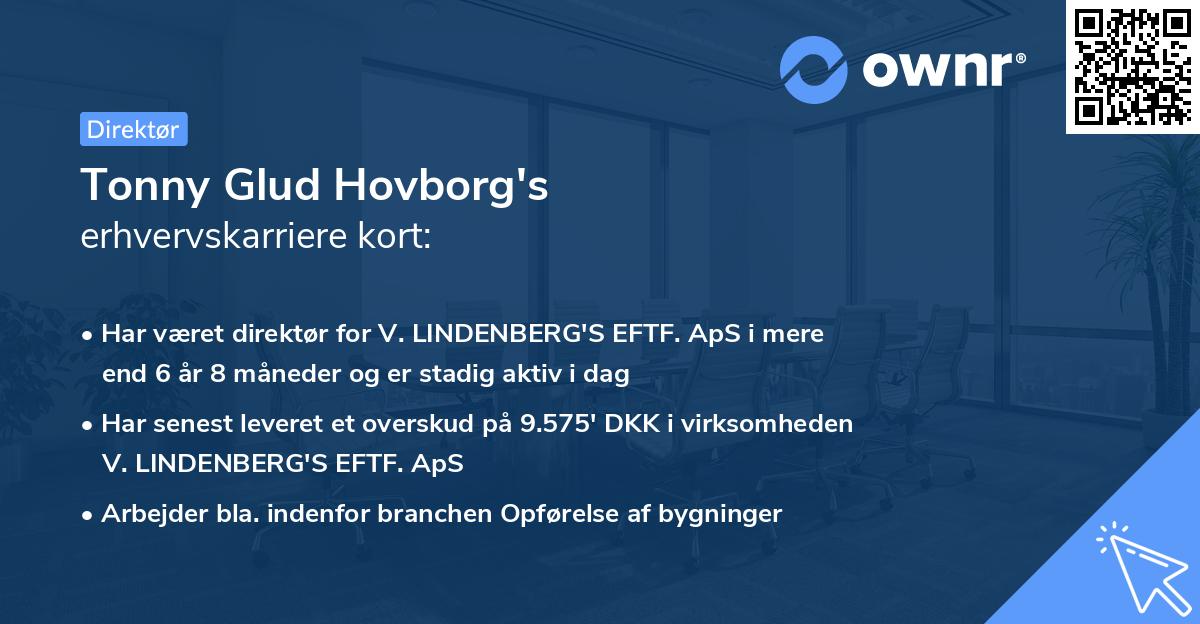 Tonny Glud Hovborg's erhvervskarriere kort