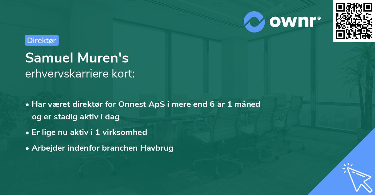 Samuel Muren's erhvervskarriere kort