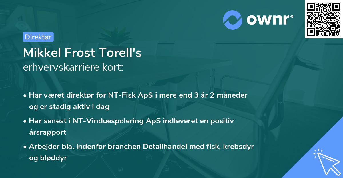 Mikkel Frost Torell's erhvervskarriere kort