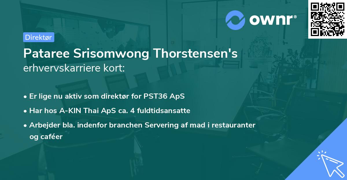 Pataree Srisomwong Thorstensen's erhvervskarriere kort