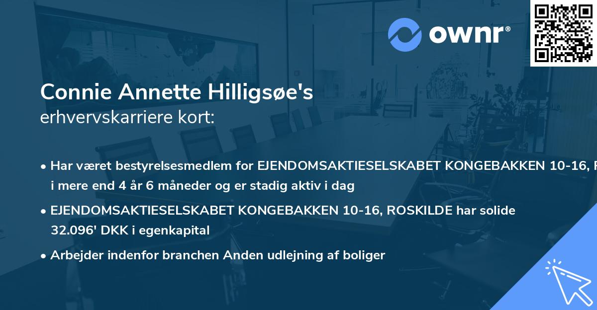 Connie Annette Hilligsøe's erhvervskarriere kort