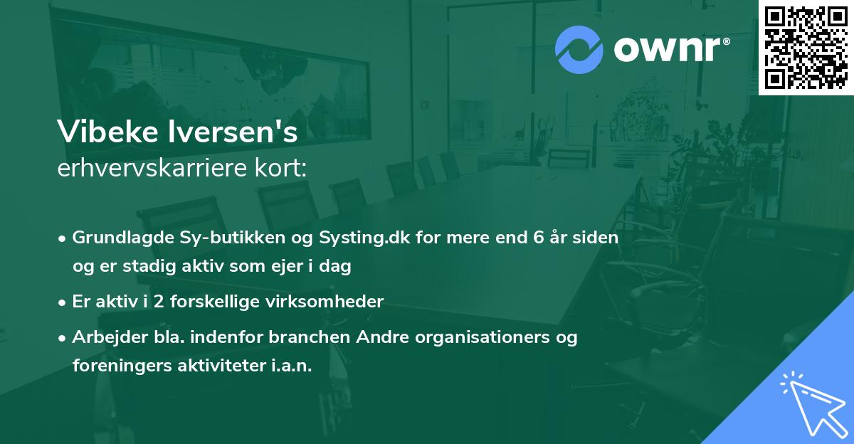 Vibeke Iversen's erhvervskarriere kort