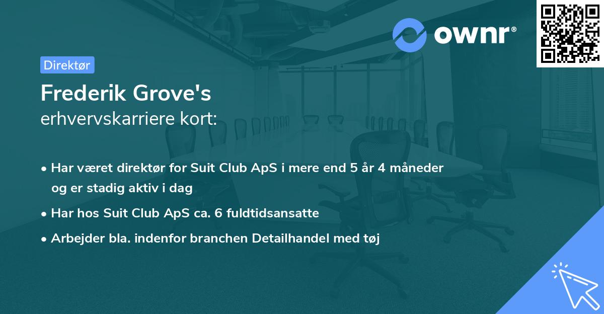 Frederik Grove's erhvervskarriere kort