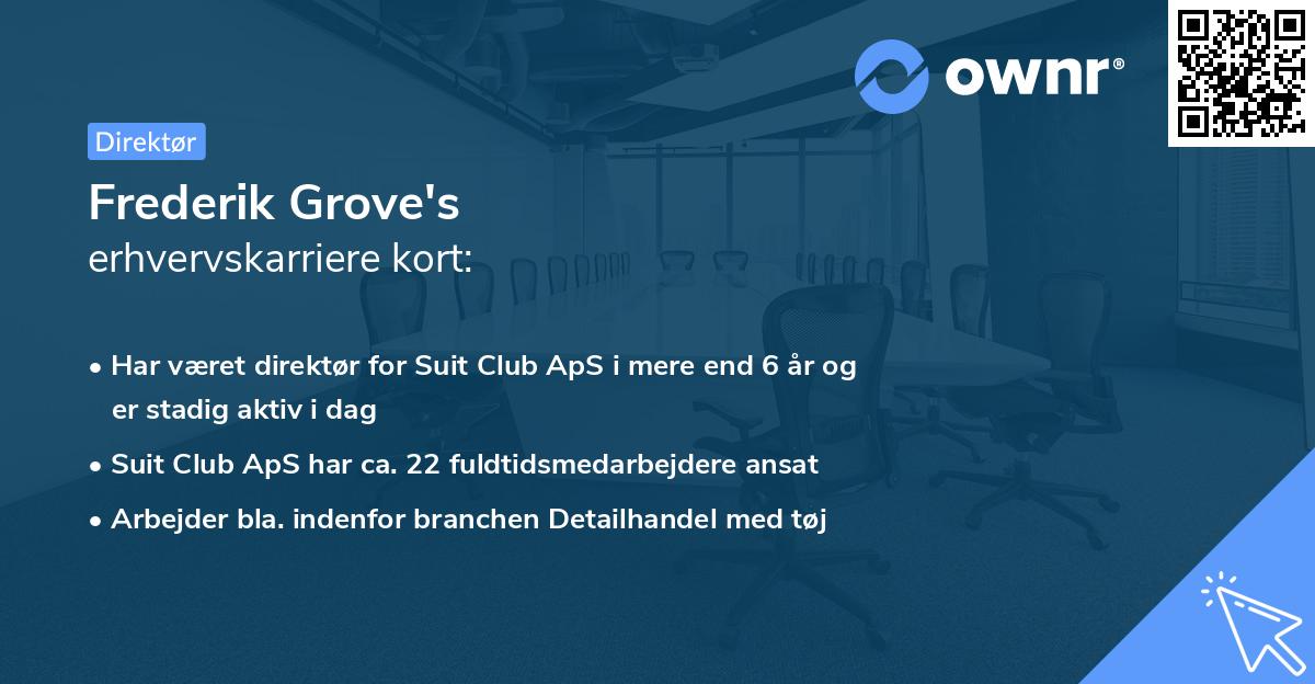 Frederik Grove's erhvervskarriere kort