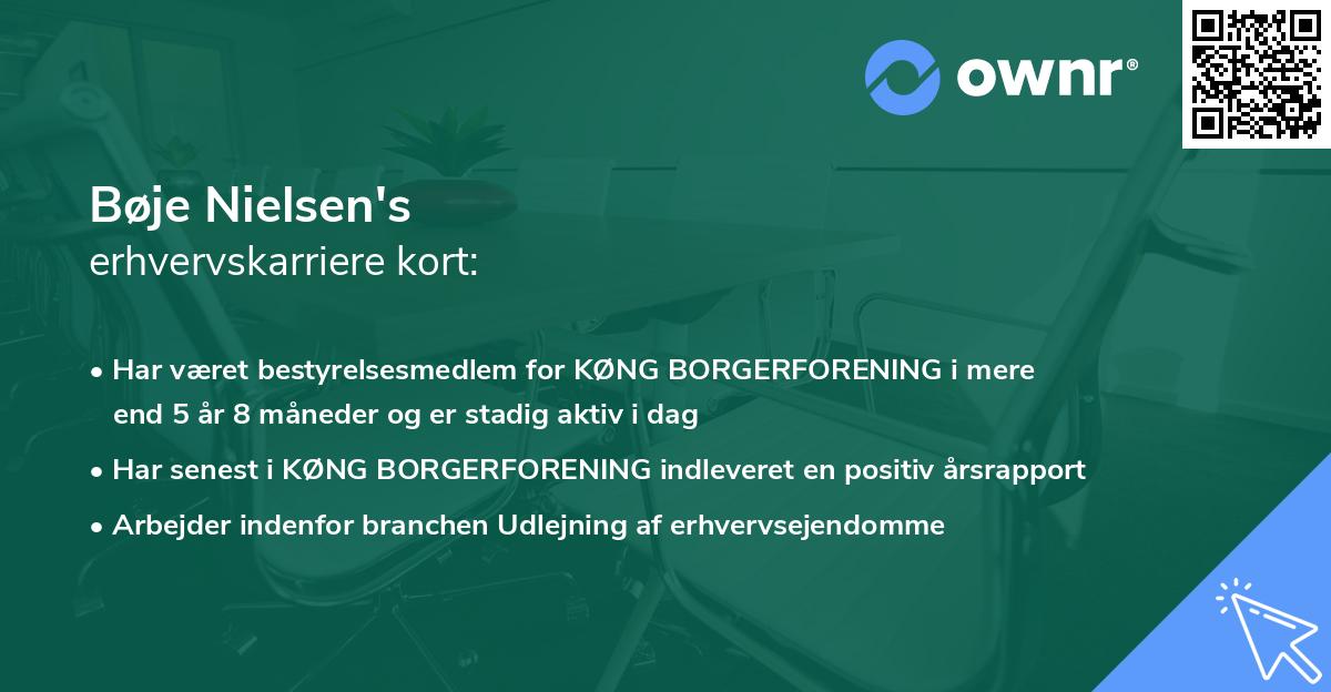 Bøje Nielsen's erhvervskarriere kort