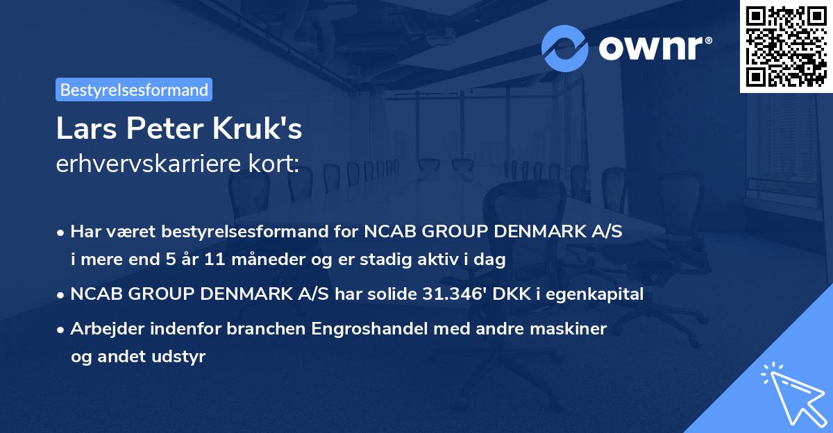 Lars Peter Kruk's erhvervskarriere kort