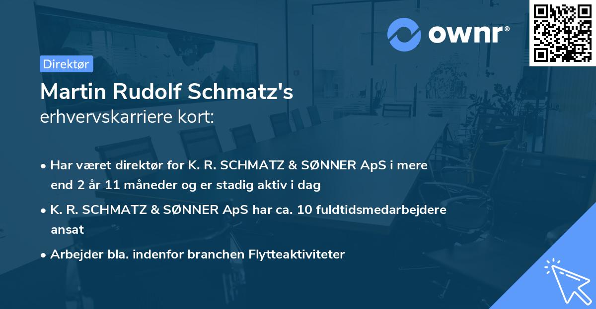 Martin Rudolf Schmatz's erhvervskarriere kort
