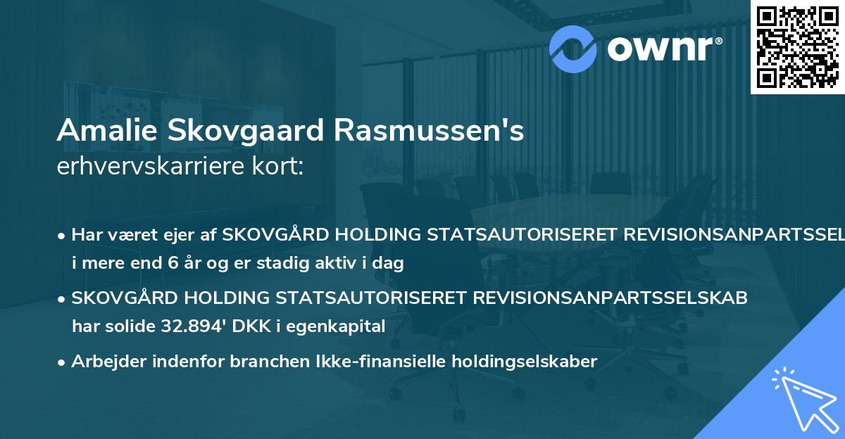 Amalie Skovgaard Rasmussen's erhvervskarriere kort