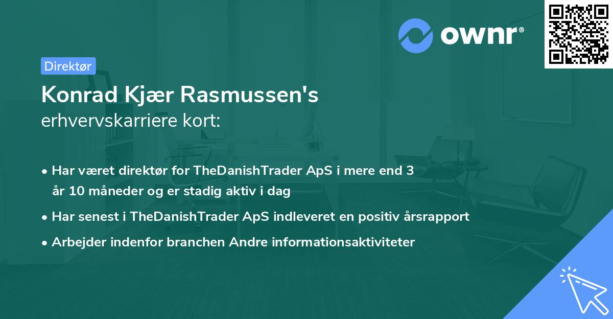 Konrad Kjær Rasmussen's erhvervskarriere kort