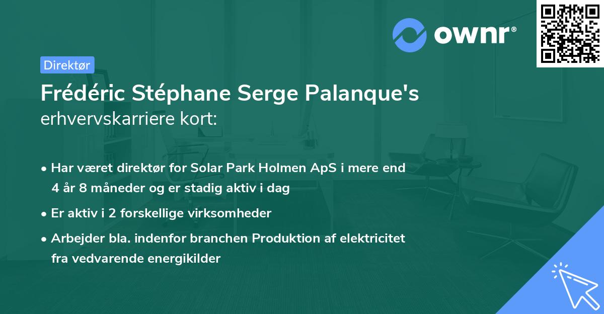 Frédéric Stéphane Serge Palanque's erhvervskarriere kort