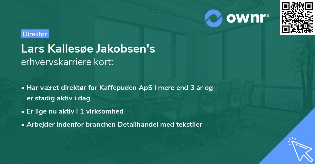 Lars Kallesøe Jakobsen's erhvervskarriere kort