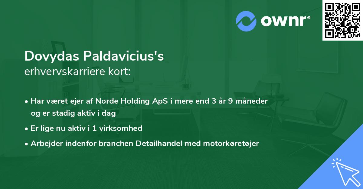 Dovydas Paldavicius's erhvervskarriere kort