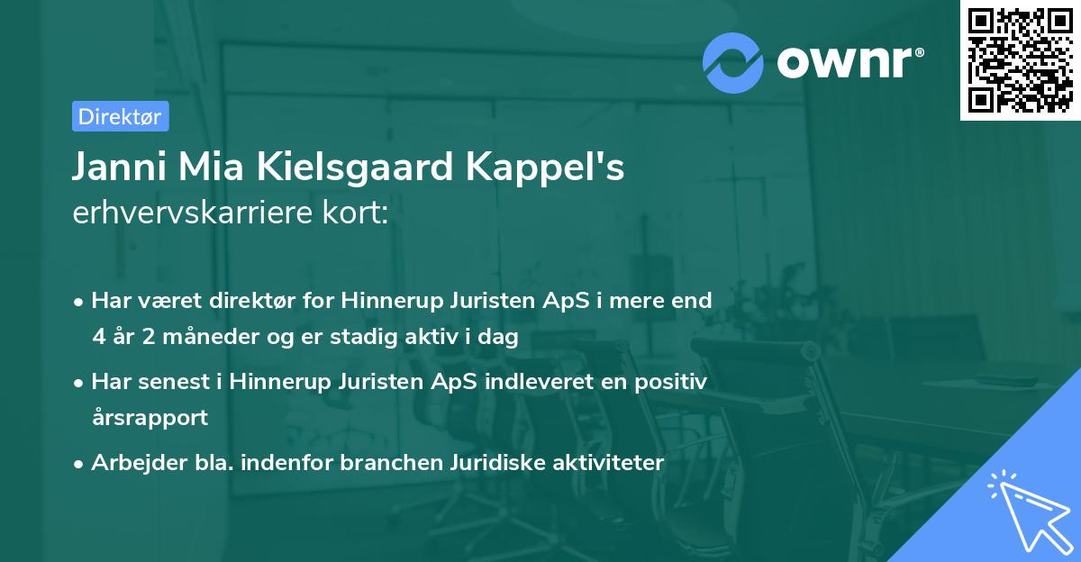 Janni Mia Kielsgaard Kappel's erhvervskarriere kort