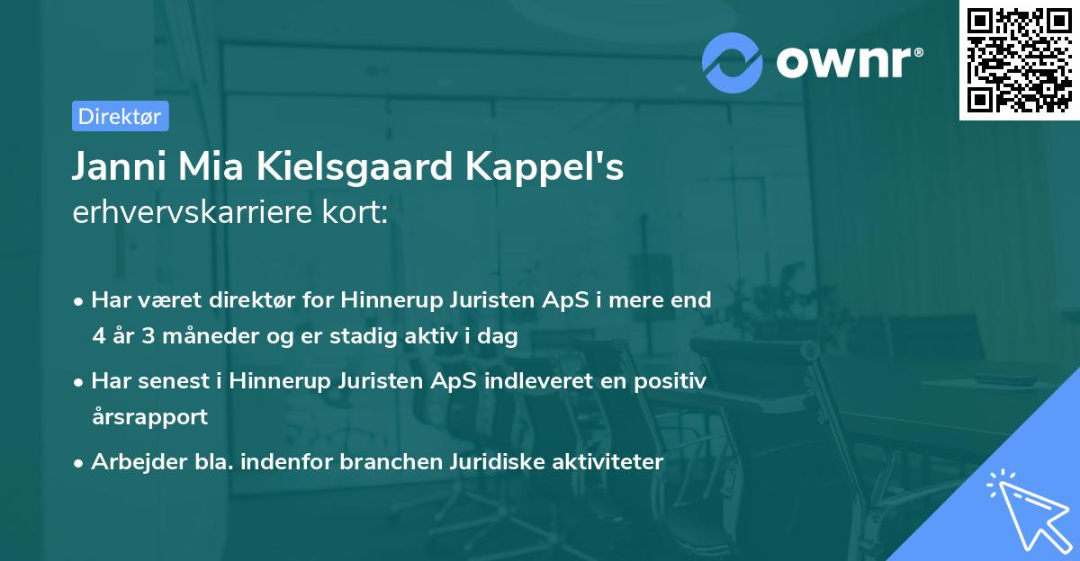 Janni Mia Kielsgaard Kappel's erhvervskarriere kort