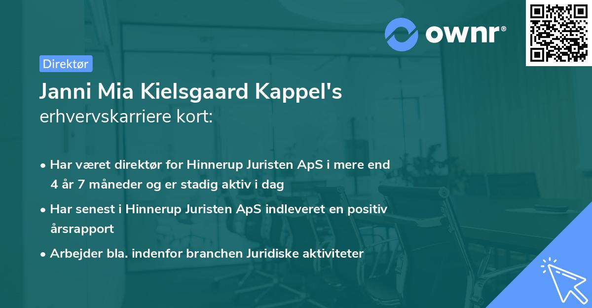 Janni Mia Kielsgaard Kappel's erhvervskarriere kort