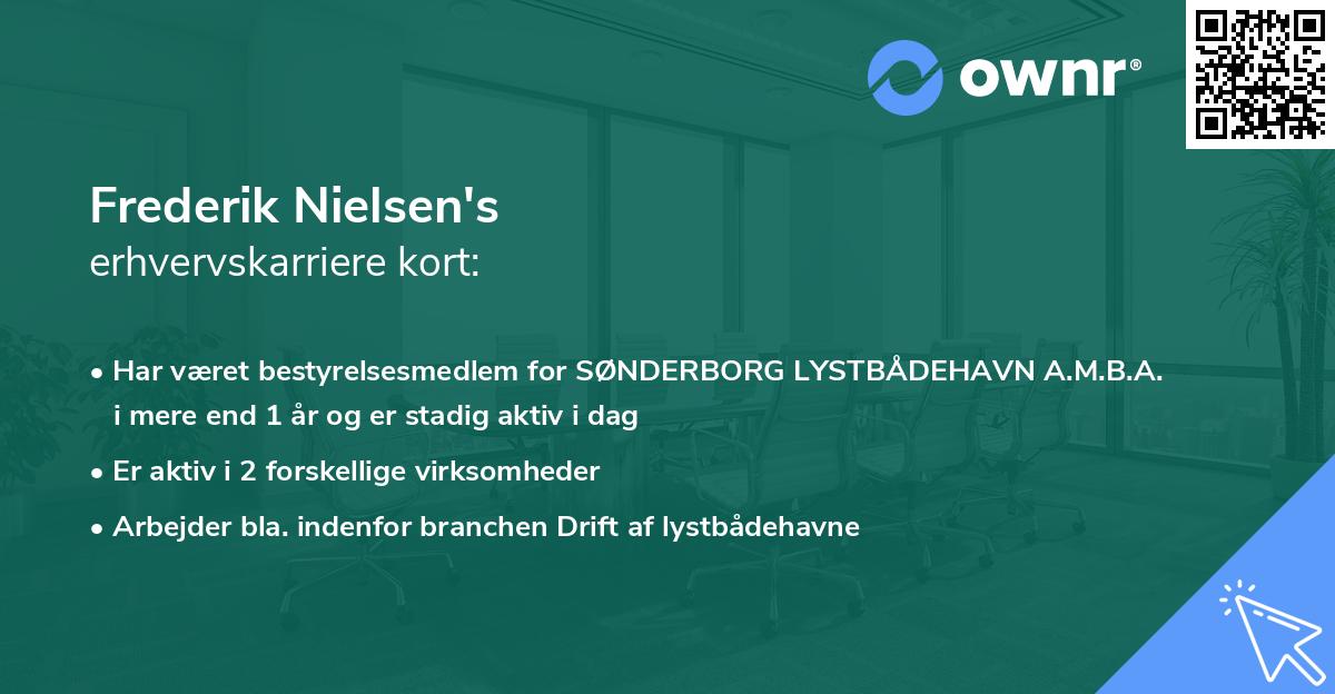 Frederik Nielsen's erhvervskarriere kort