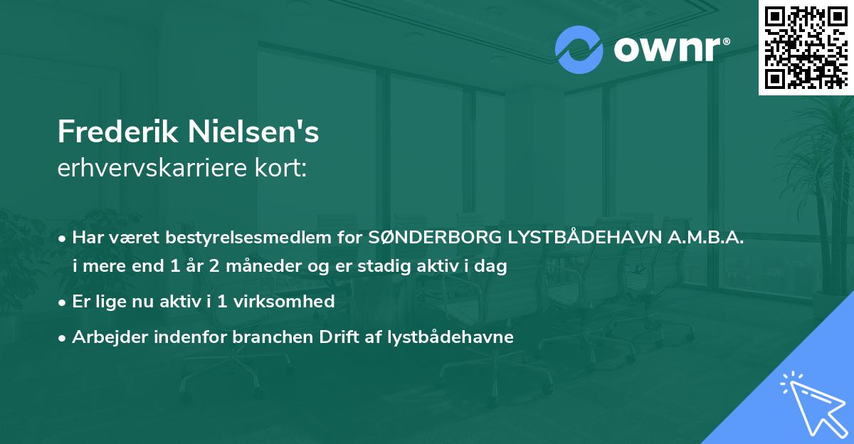 Frederik Nielsen's erhvervskarriere kort