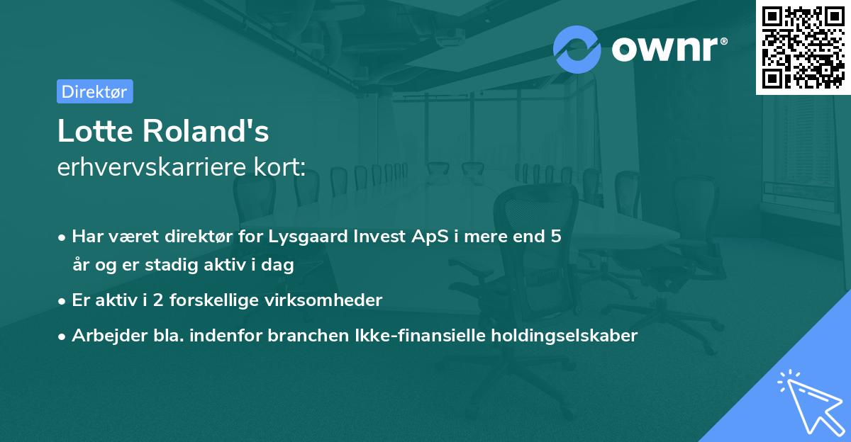 Lotte Roland's erhvervskarriere kort