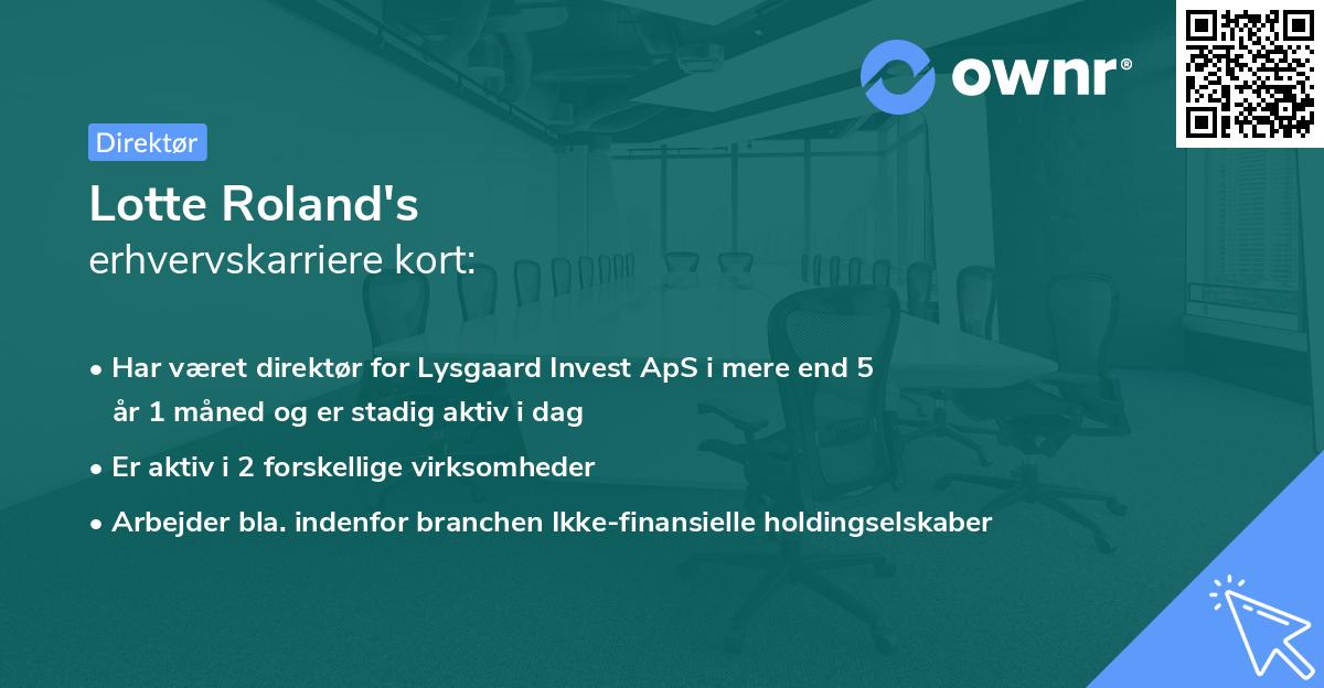 Lotte Roland's erhvervskarriere kort