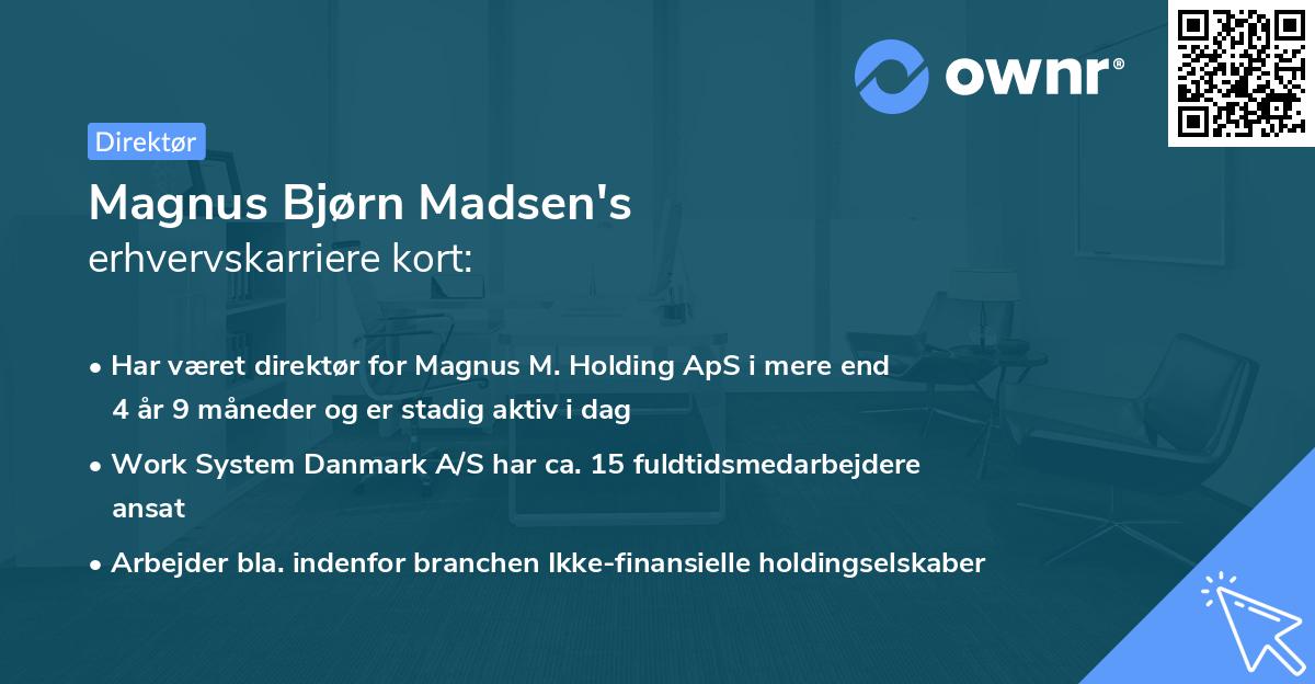 Magnus Bjørn Madsen's erhvervskarriere kort