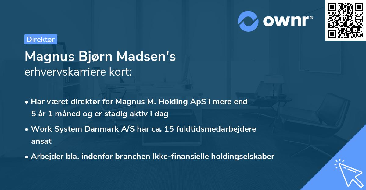 Magnus Bjørn Madsen's erhvervskarriere kort