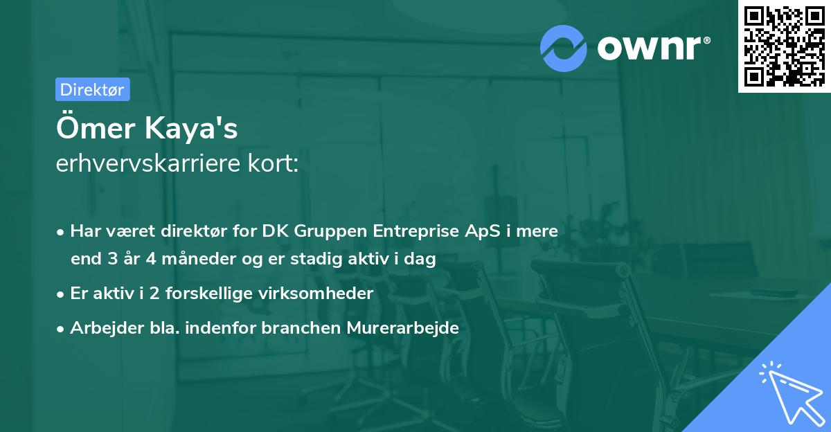 Ömer Kaya's erhvervskarriere kort