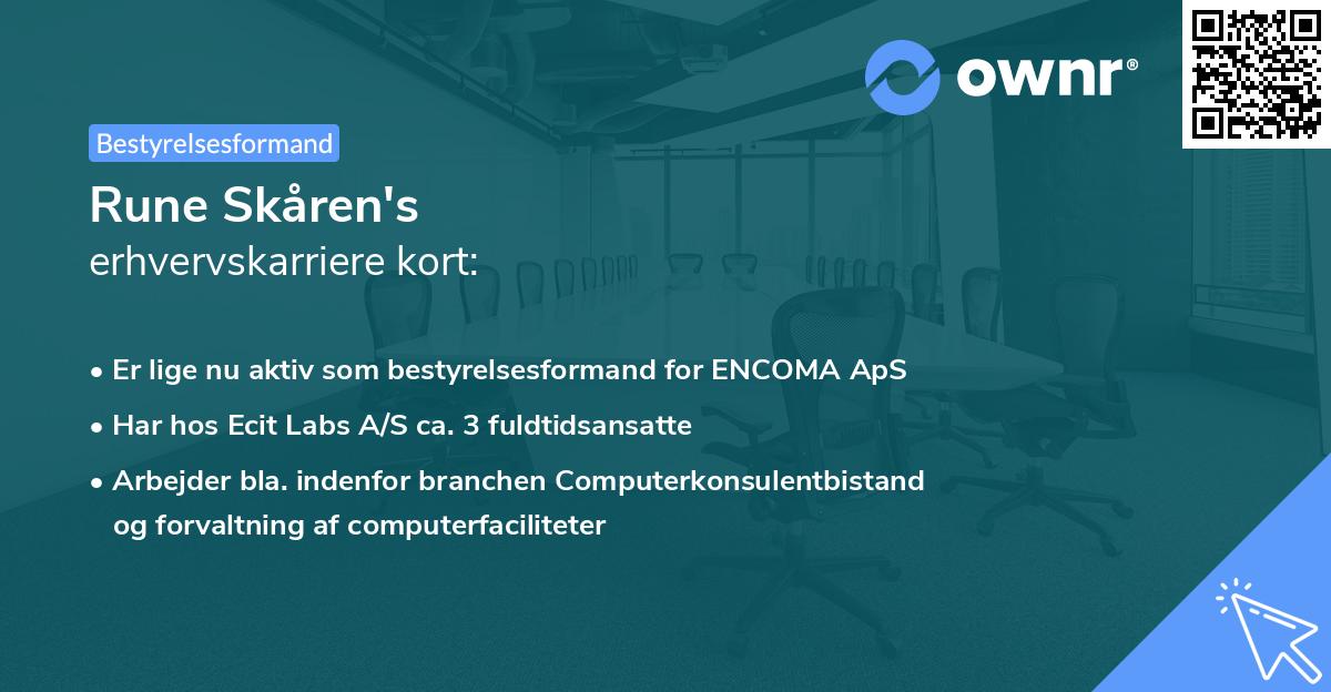 Rune Skåren's erhvervskarriere kort