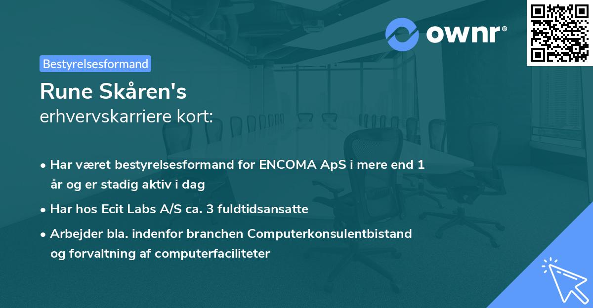 Rune Skåren's erhvervskarriere kort