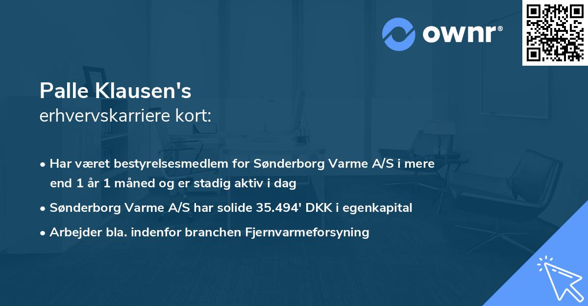 Palle Klausen's erhvervskarriere kort