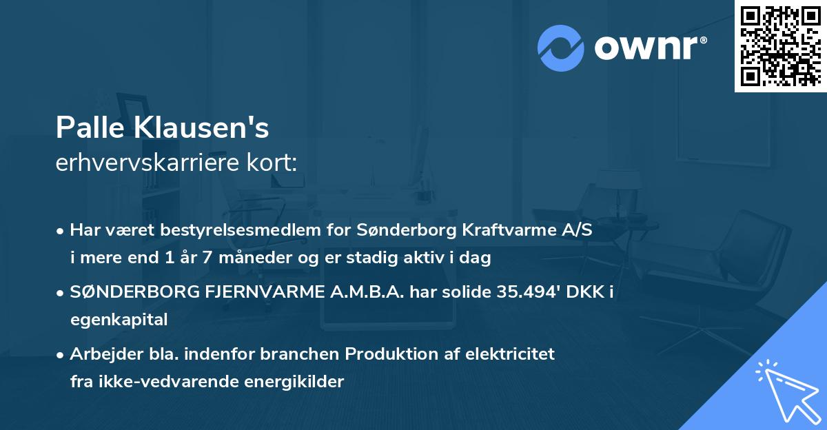 Palle Klausen's erhvervskarriere kort