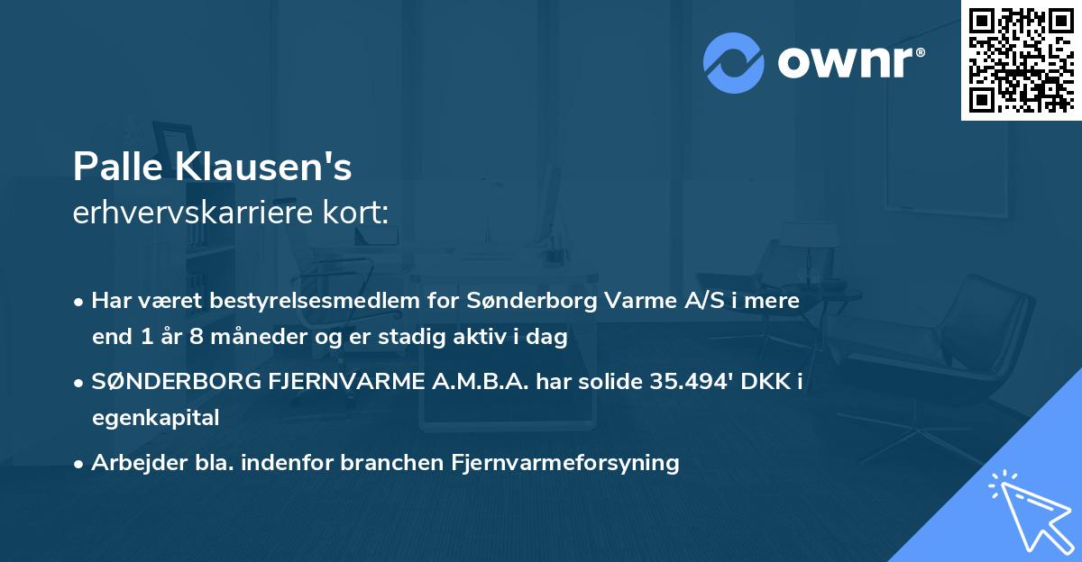 Palle Klausen's erhvervskarriere kort