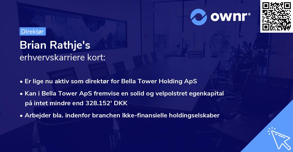 Brian Rathje's erhvervskarriere kort