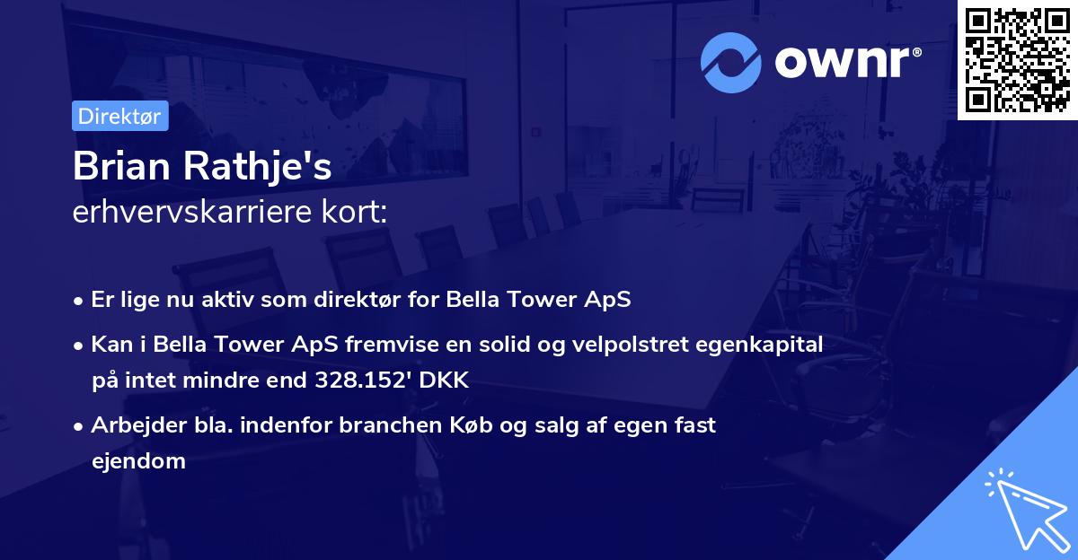 Brian Rathje's erhvervskarriere kort
