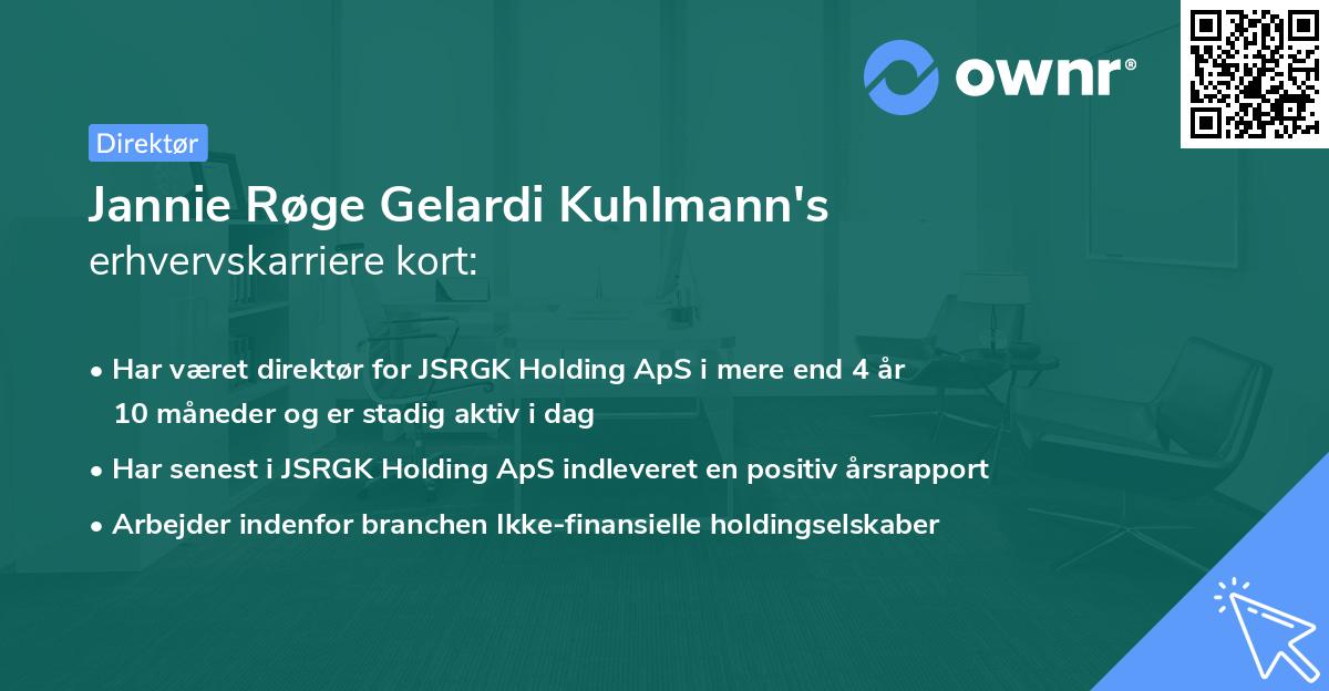 Jannie Røge Gelardi Kuhlmann's erhvervskarriere kort