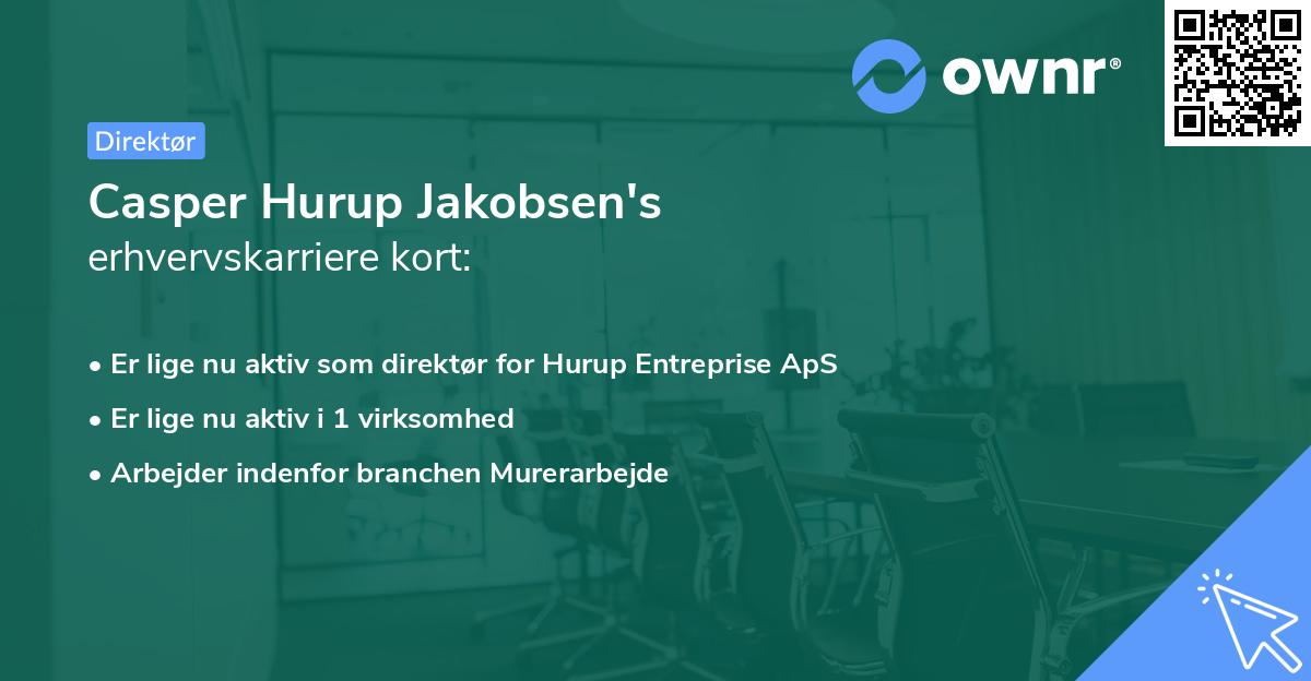 Casper Hurup Jakobsen's erhvervskarriere kort