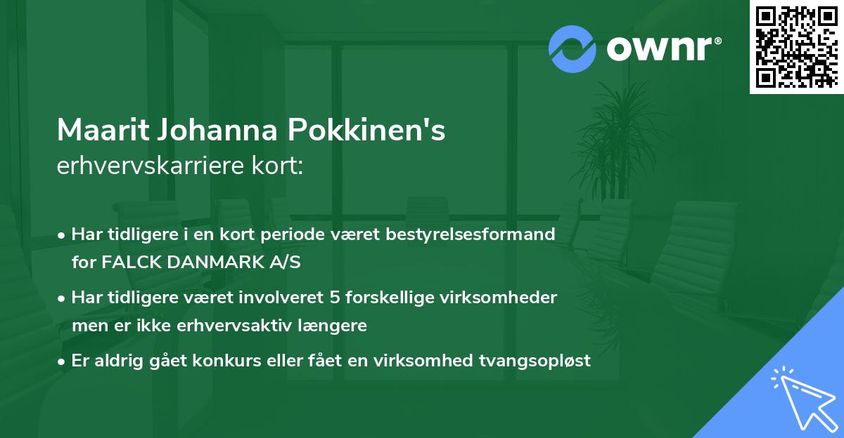 Maarit Johanna Pokkinen's erhvervskarriere kort