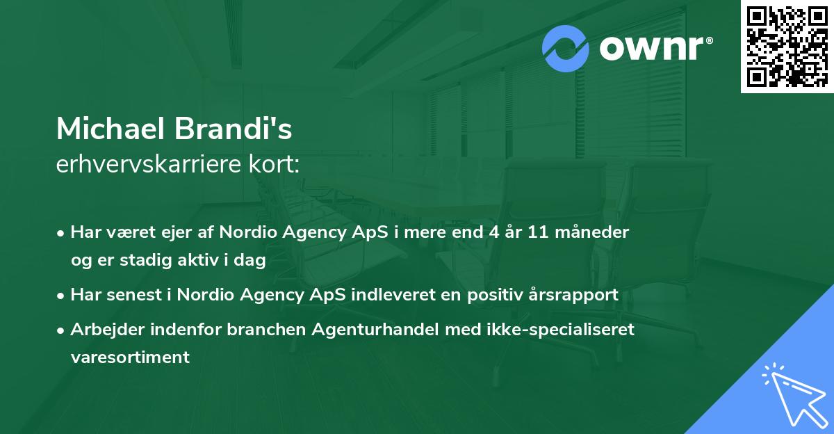 Michael Brandi's erhvervskarriere kort