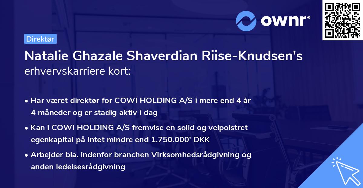 Natalie Ghazale Shaverdian Riise-Knudsen's erhvervskarriere kort